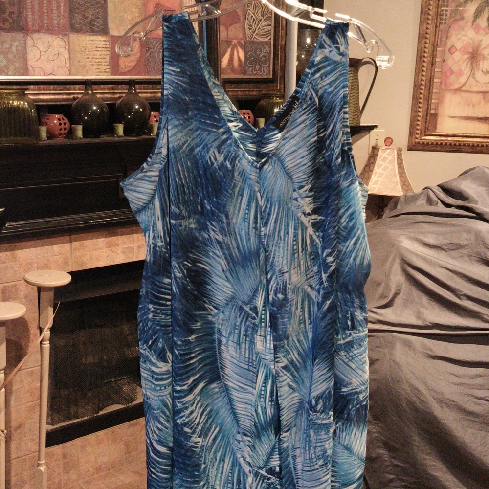 FINAL PRICE NWT Antthony Original Blue Patterned Maxi Dress 2X - Picture 10 of 15